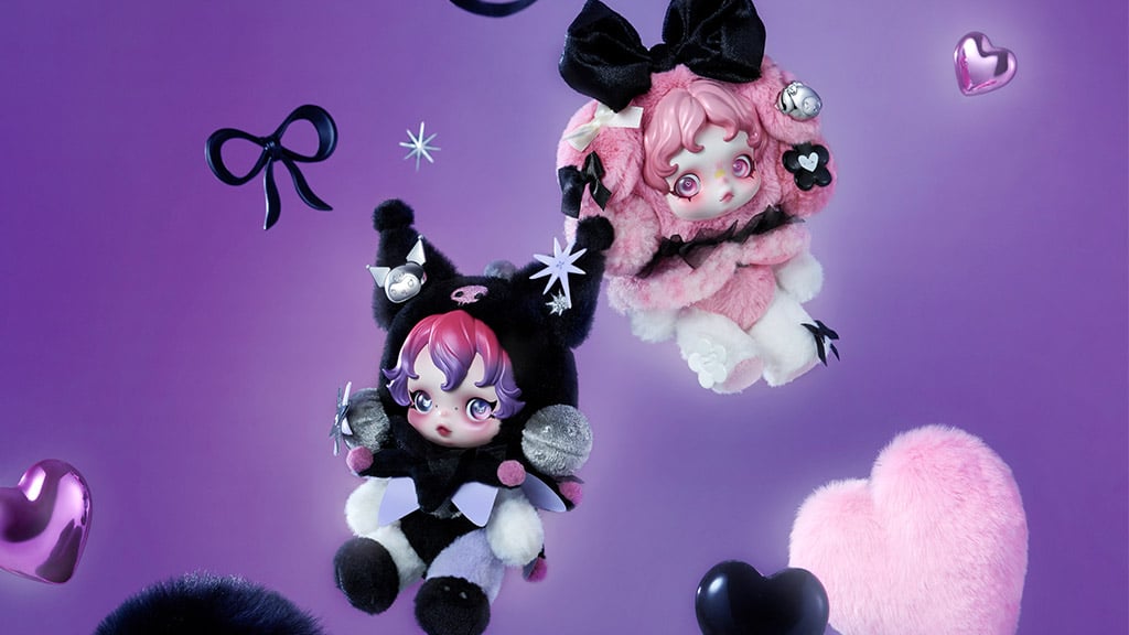Pop Mart x Sanrio: SKULLPANDA Plush Bag Charms Make a Statement